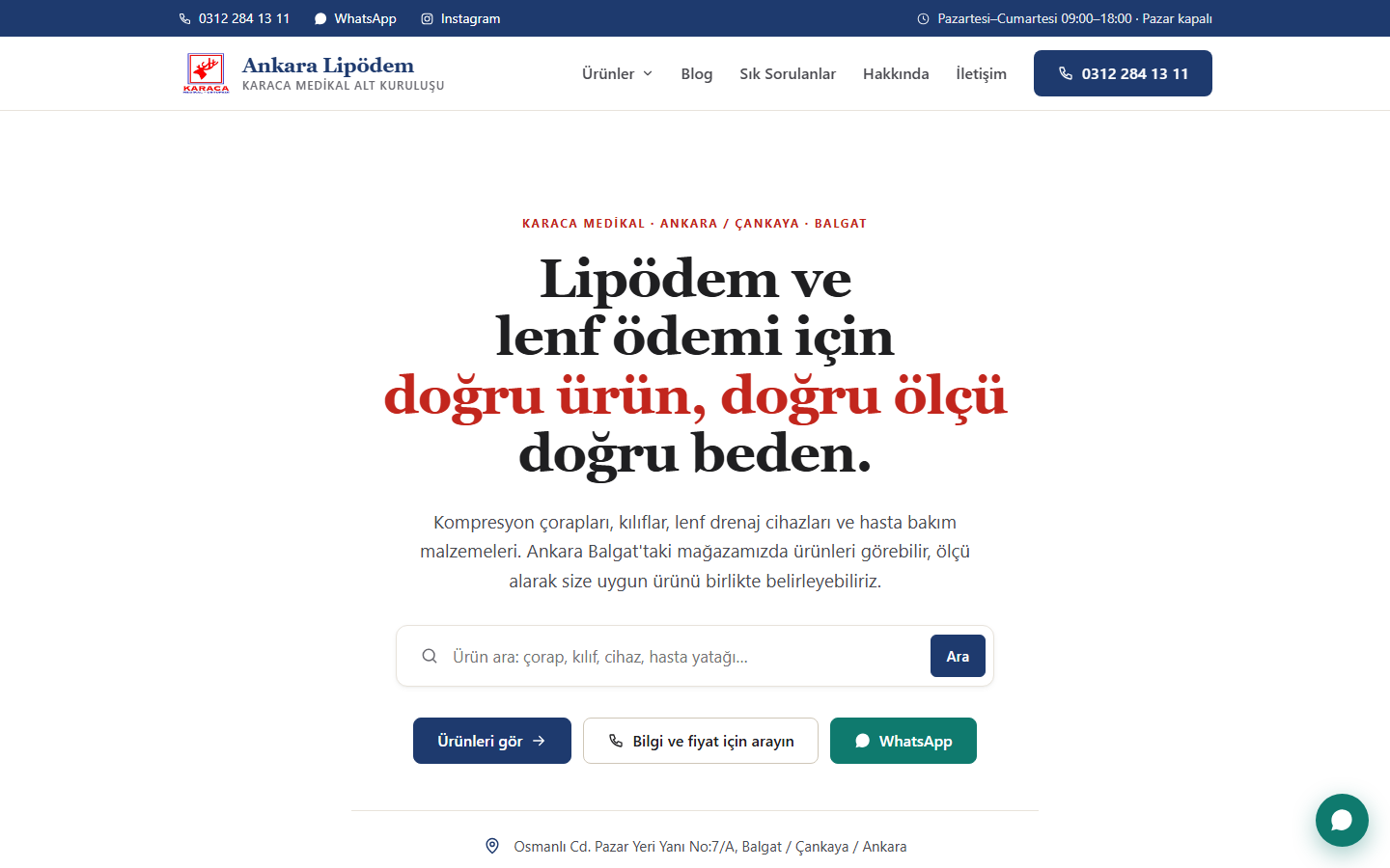 Ankara Lipödem ve Lenfödem Satış Merkezi